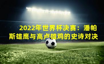 2022年世界杯决赛:潘帕斯雄鹰与高卢雄鸡的史诗对决